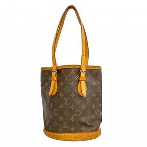Louis Vuitton Monogram Bucket PM Tote Bag M42238 Brown Women's